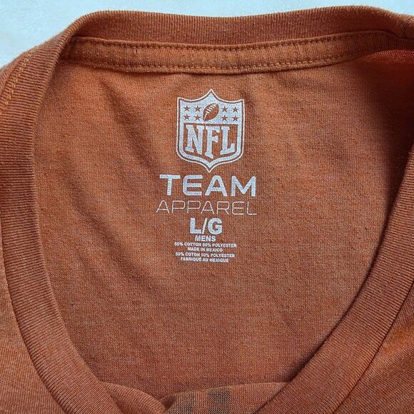 Team Apparel Men's Large Orange Denver Broncos Short Sleeve T-Shirt - Picture 2 of 5